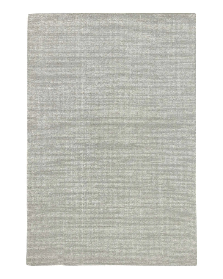 Kaia Mist textured wool rug in cool neutral, 2m x 3m, with contrast loop pile weave by Weave Home