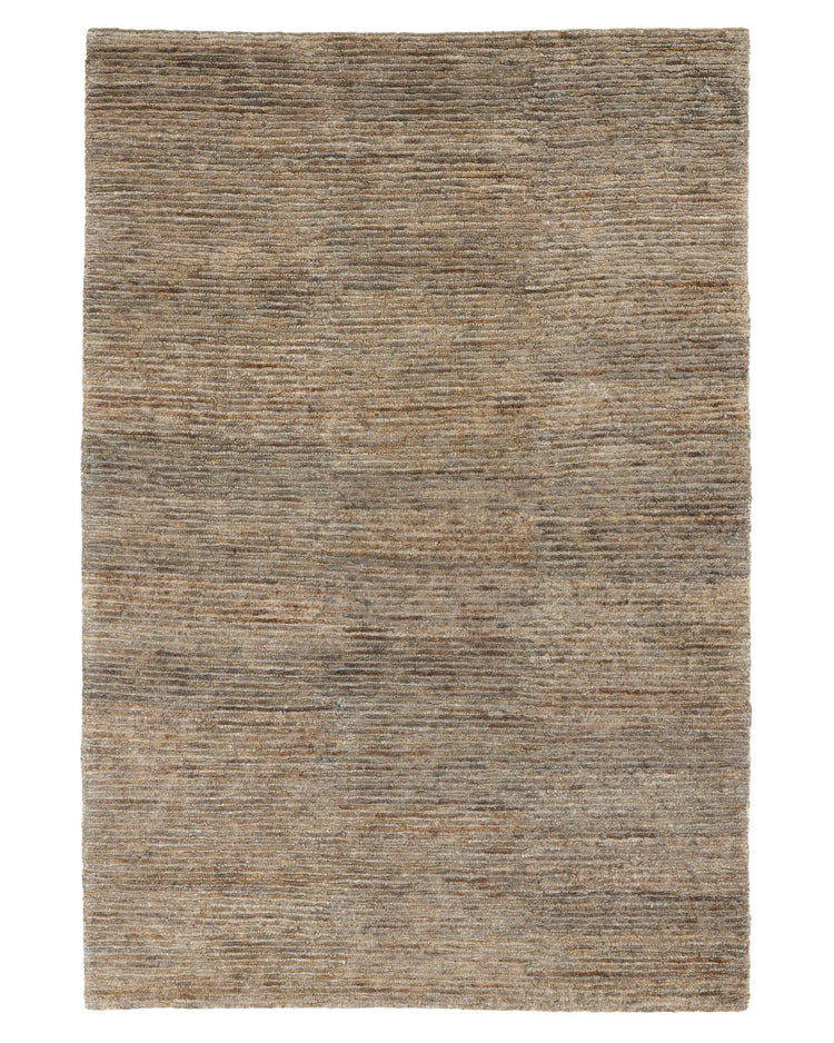 Bastian Fossil textured jute rug in brown with looped and cut linear weave detail, 200x300cm, by Weave Home