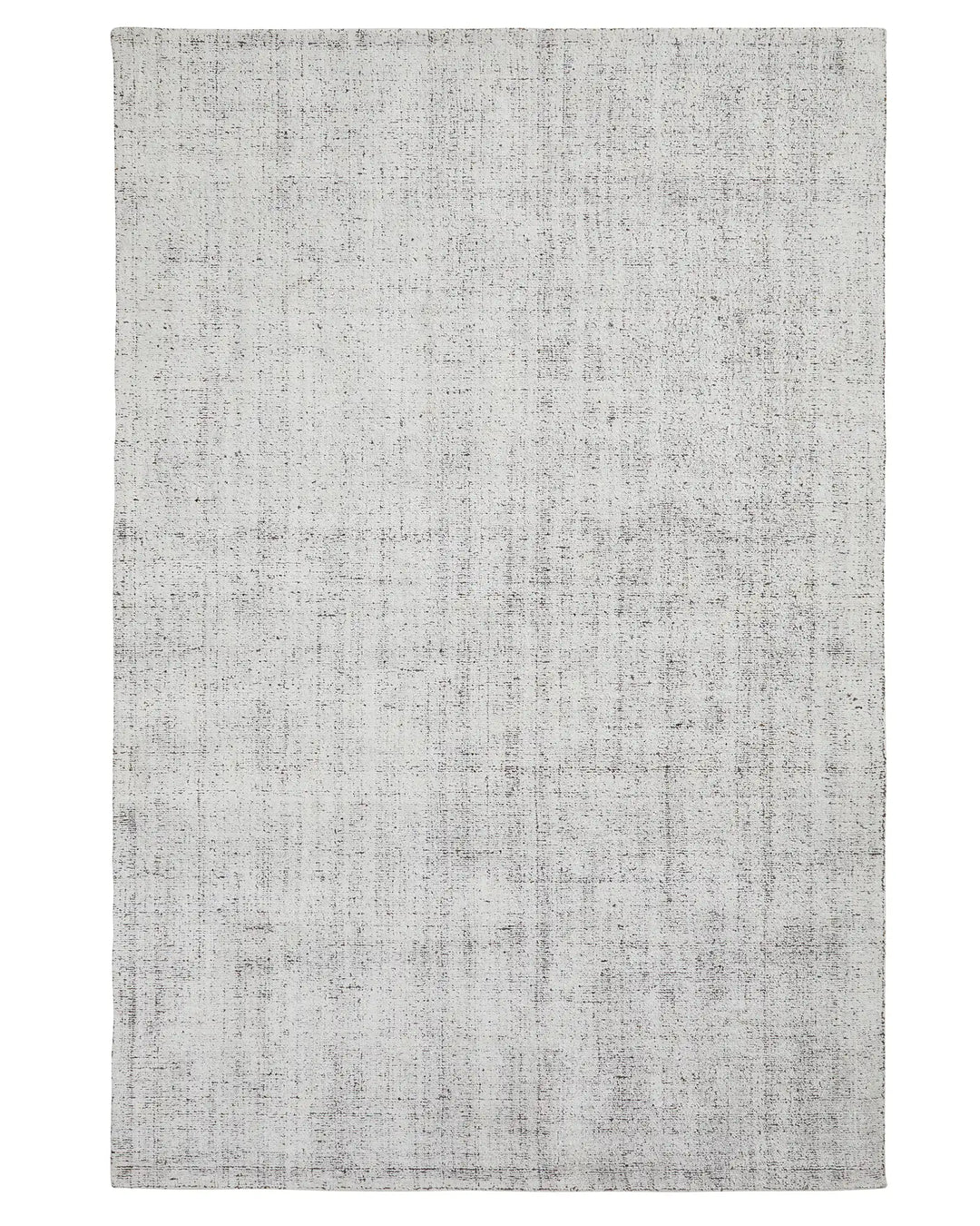 Matisse Marble low traffic rug in light grey viscose blend with marled texture and cotton braided edge by Weave Home