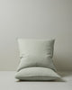 Ravello Pillowcase Set in Sage, Euro size, European linen with top-stitched flanged edge, shown as pair by Weave Home