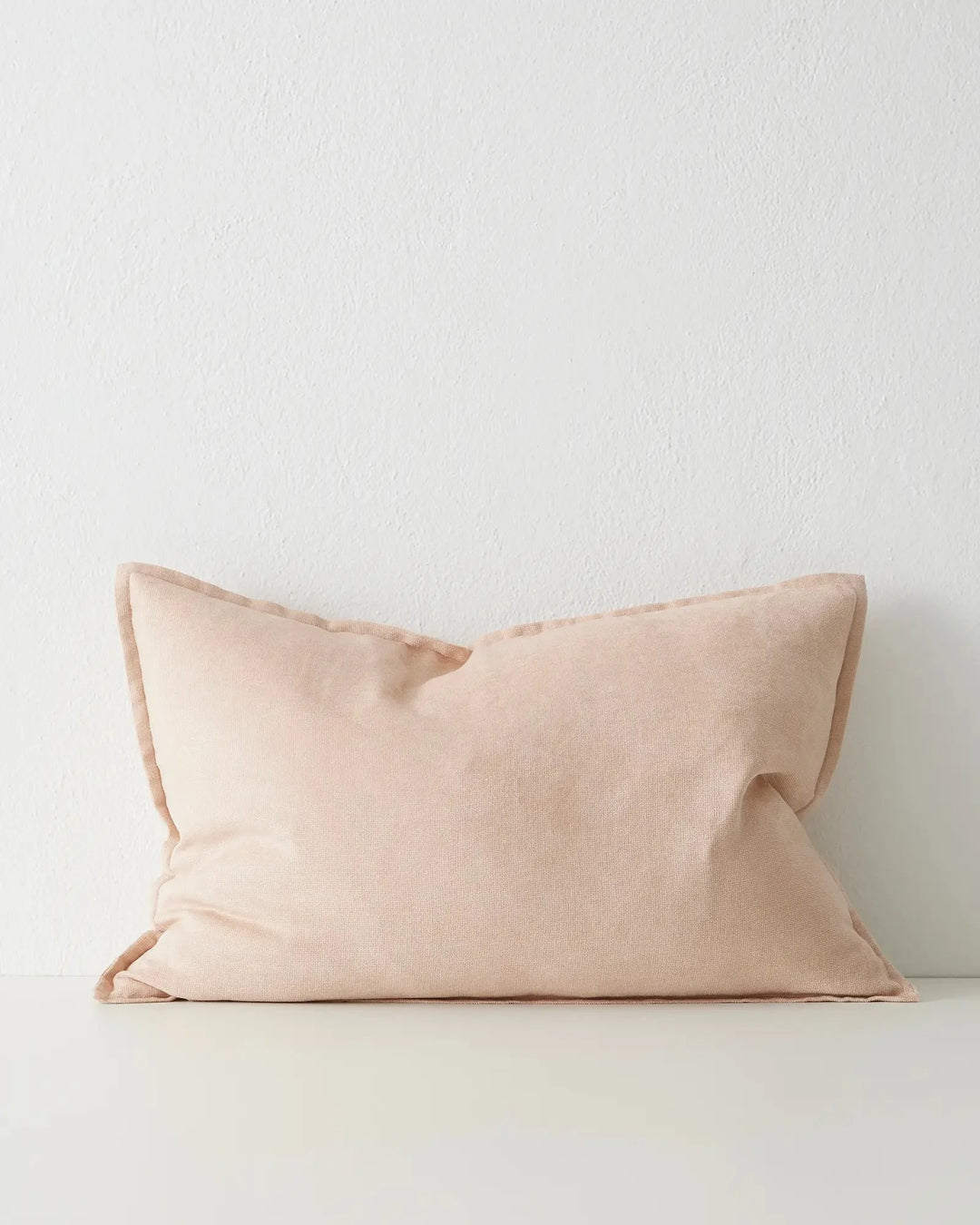Fiore Nectar lumbar cushion 40x60cm, soft pink linen viscose blend with subtle sheen by Weave Home